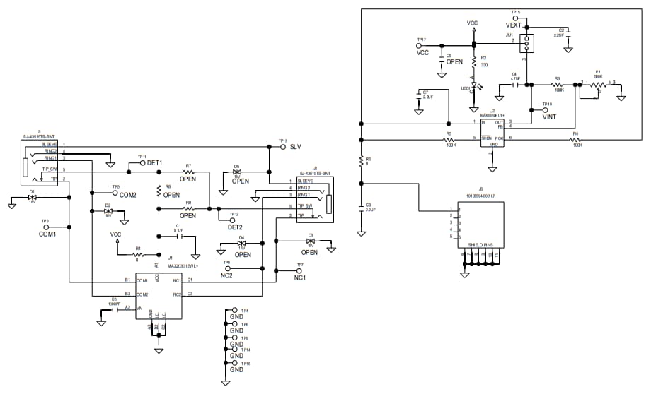 Schaltplan - Analog Devices / Maxim Integrated MAX20331 Evaluierungskit
